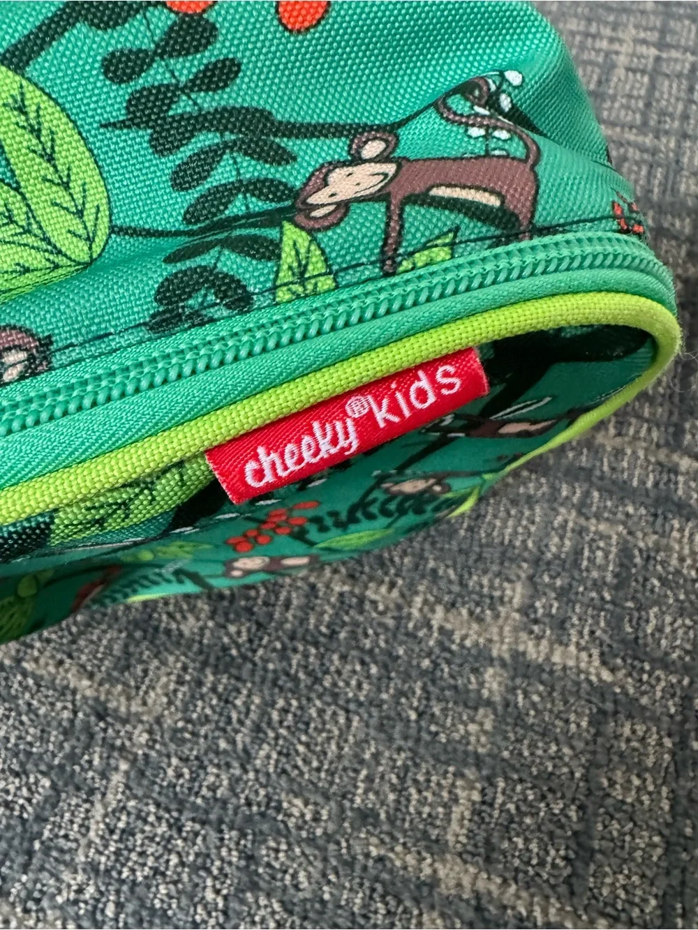 Cheeky Kids Monkey Jungle Insulated Lunch Box Cooler School Snack Bag Green O/S
